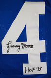 Lenny Moore Autographed Blue Pro STAT Style Jersey w/HOF-Prova *Black