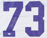 Ron Yary Signed Minnesota Vikings White Jersey (JSA COA) Hall of Fame O Lineman