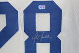 Marshall Faulk Autographed/Signed Pro Style TB White XL Jersey Beckett 35507