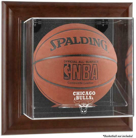 Bulls Brown Framed Wall- Team Logo Basketball Display Case-Fanatics