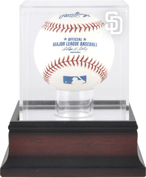 San Diego Padres Mahogany Baseball Logo Display Case