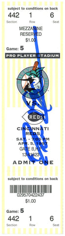 Deion Sanders Signed Cincinnati Reds 4/5/1997 @ Marlins Ticket BAS 37167