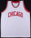 Dennis Rodman Signed Chicago Bulls White Jersey (Beckett COA) 5xNBA Champion