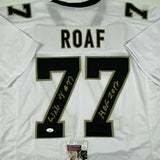 Autographed/Signed WILLIE ROAF HOF 2012 New Orleans White Jersey JSA COA Auto
