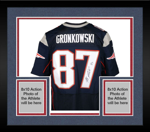 Framed Rob Gronkowski New England Patriots Autographed Nike Elite Navy Jersey