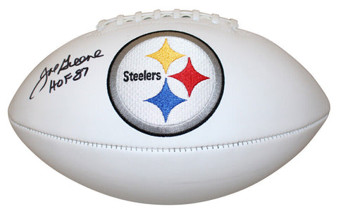 Joe Greene Autographed/Signed Pittsburgh Steelers Logo Football Beckett 38683