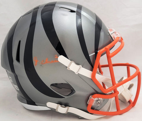 Ja'Marr Chase Autographed Bengals AMP Full Size Speed Helmet Beckett WU15505