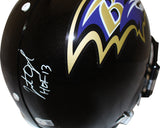Ray Lewis, Jonathan Ogden & Ed Reed Signed Authentic VSR4 Helmet BAS 38901