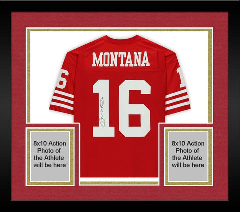 Frmd Joe Montana San Francisco 49ers Signed Mitchell & Ness Red Replica Jersey