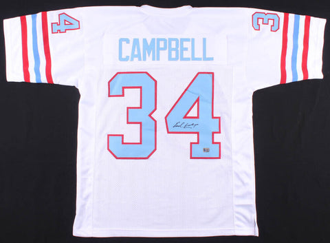 Earl Campbell Signed Houston Oilers Jersey (Fiterman Holo) All Pro Running Back