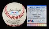Ryne Sandberg Signed ONL Baseball (PSA) Chicago Cubs Hall of Fame 2nd Baseman