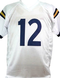 Roger Staubach Signed White College Style Jersey W/ Heisman- Beckett W *Silver