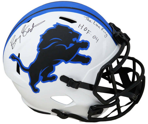 Barry Sanders Signed Lions Lunar Eclipse F/S Speed Replica Helmet w/2 Insc - SS