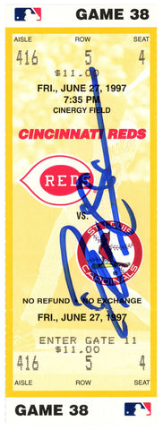 Deion Sanders Signed Cincinnati Reds 6/27/1997 vs Cardinals Ticket BAS 37207
