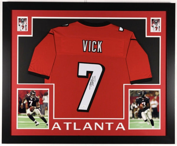 Mike Vick Philadelphia Eagles Atlanta Falcons signed football COA