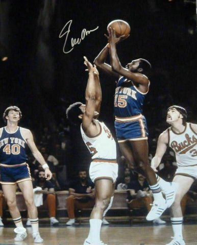 Earl Monroe Autographed/Signed New York Knicks 16x20 Photo JSA 12443