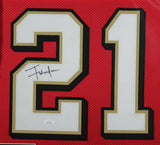 FRANK GORE (49ers red shadow TOWER) Signed Autographed Framed Jersey JSA