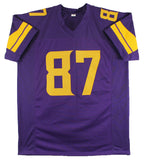T.J. Hockenson Authentic Signed Purple Color Rush Pro Style Jersey BAS Witnessed