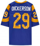 Eric Dickers Rams Signed Mitchell & Ness Royal Jersey w/Multiple Insc LE 29