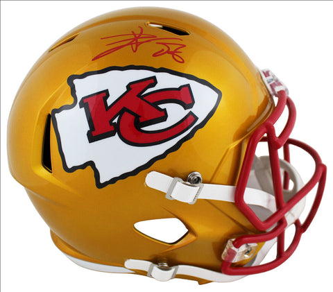 Chiefs Travis Kelce Authentic Signed Flash Full Size Speed Rep Helmet BAS Wit