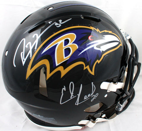 Ed Reed Ray Lewis Signed Ravens F/S Speed Authentic Helmet-Beckett W Holo *Silv.