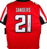 Deion Sanders Signed ATL Falcons Red NFL Nike Game Jersey- Beckett W *Black