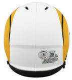 Rams Marshall Faulk Authentic Signed Lunar Speed Mini Helmet BAS Witnessed