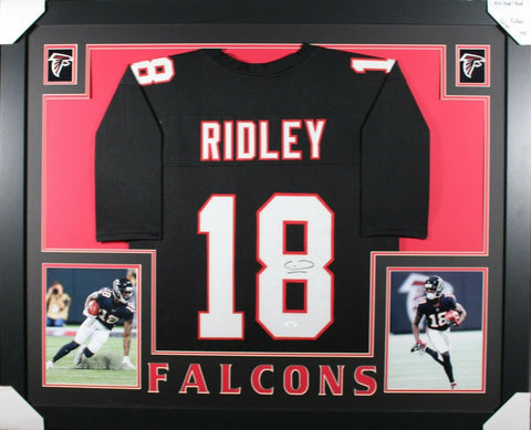 CALVIN RIDLEY (Falcons black SKYLINE) Signed Autographed Framed Jersey Beckett