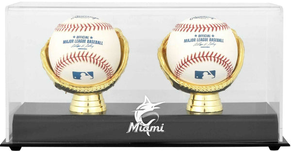 Miami Marlins Gold Glove Double Baseball 2019 Logo Display Case - Fanatics