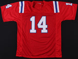 Steve Grogan Signed New England Patriots Jersey (JSA COA) Super Bowl XX Q.B.