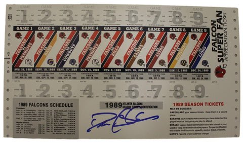 Deion Sanders Signed Atlanta Falcons 1989 Season Ticket Proof Sheet BAS 35986