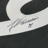 Autographed/Signed JAMES HARRISON Pittsburgh Black Football Jersey Beckett COA