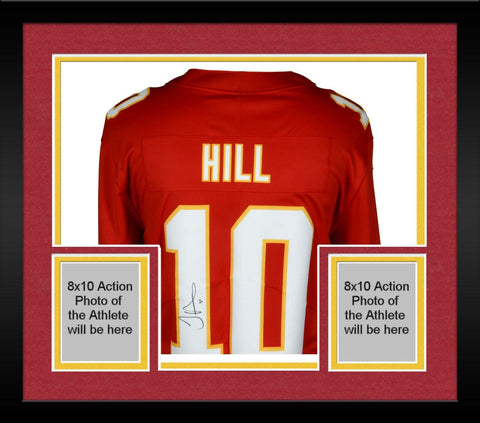 Framed Tyreek Hill Kansas City Chiefs Autographed Red Nike Limited Jersey