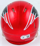 Wes Welker Autographed NE Patriots Flash Speed Mini Helmet-Beckett W Hologram