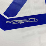 Framed Autographed/Signed Karim Benzema 33x42 Real 2021-22 White Jersey BAS COA
