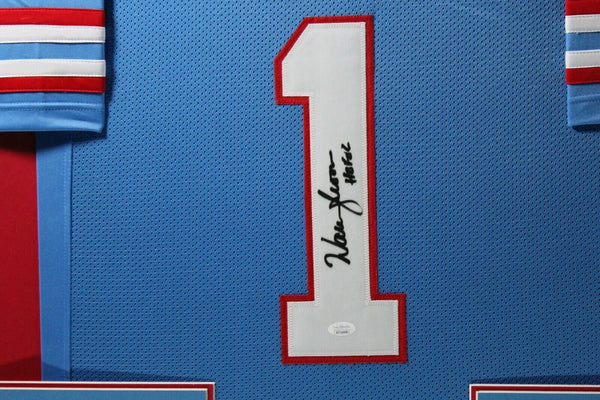 Warren Moon Autographed Framed Oilers Jersey