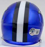 Ezekiel Elliott Autographed Cowboys Flash Blue Speed Mini Helmet Beckett WT81540