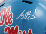 AJ Brown Autographed Ole Miss Rebels F/S Speed Helmet-Beckett W Hologram *Silver