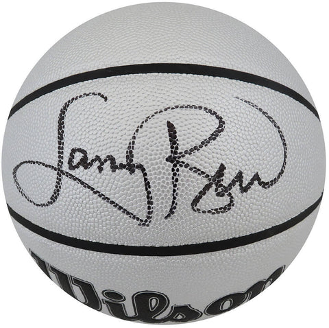 Larry Bird Signed Wilson I/O Platinum 75th Annv Logo NBA Basketball - (SS COA)