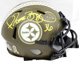 Jerome Bettis Signed Steelers Salute to Service Speed Mini Helmet-Beckett W Holo