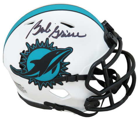 Bob Griese Signed Dolphins Lunar Eclipse White Riddell Speed Mini Helmet -SS COA