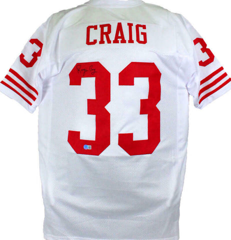 Roger Craig Autographed White Pro Style Jersey-Beckett W Hologram