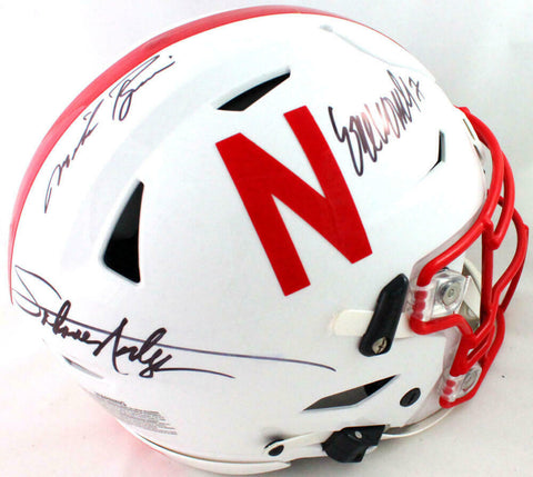 Nebraska Heisman Winners Autographed F/S SpeedFlex Authentic Helmet- JSA W *Blk