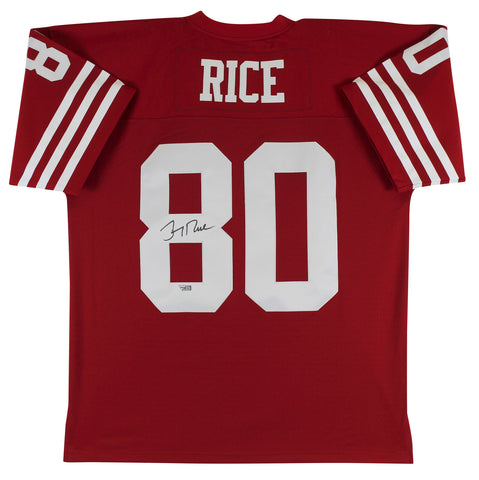 49ers Jerry Rice Authentic Signed Red Mitchell & Ness Jersey Fanatics