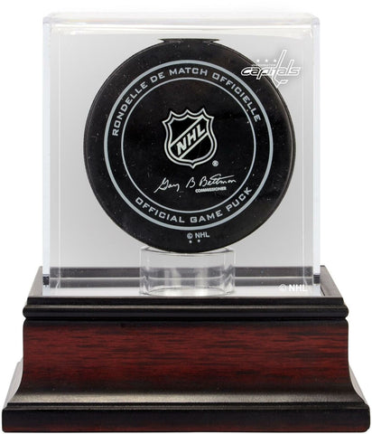 Washington Capitals Mahogany Hockey Puck Logo Display Case