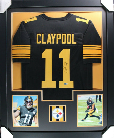 CHASE CLAYPOOL (Steelers rush TOWER) Signed Autographed Framed Jersey Beckett