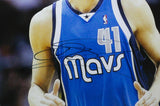 Dirk Nowitzki Signed Framed 11x14 Dallas Mavericks Basketball Photo JSA
