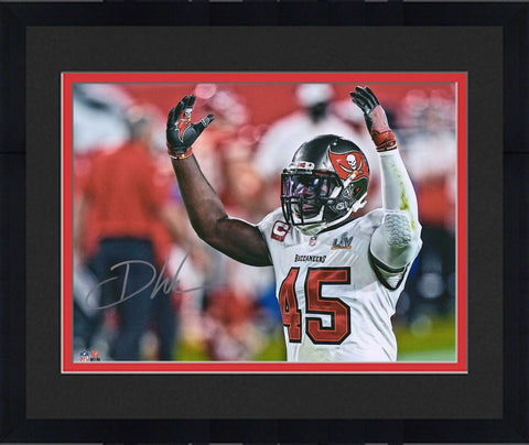 Frmd Devin White Buccaneers Super Bowl LV Champs Signed 16" x 20" Action Photo