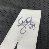 FRAMED Autographed/Signed TROY POLAMALU 33x42 Pittsburgh Black Jersey JSA COA