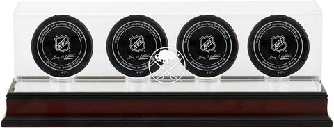 Buffalo Sabres Mahogany Four Hockey Puck Logo Display Case